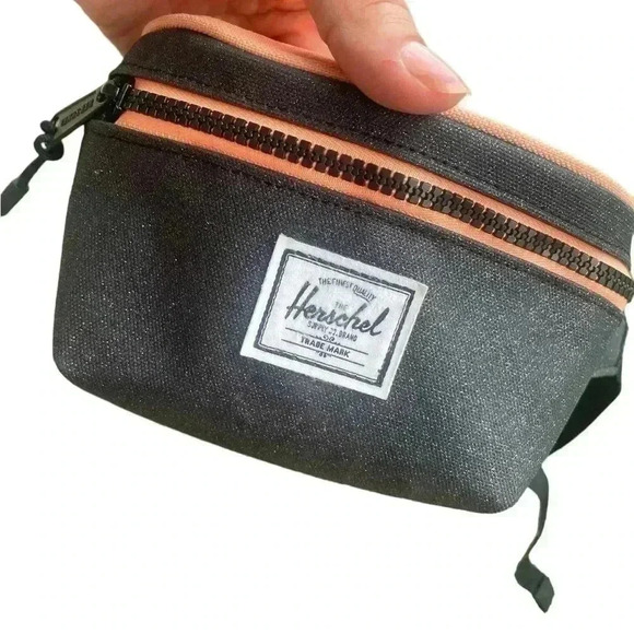 Herschel Supply Co Kids Hip Pack fanny pack black glittery and orange like new - Picture 1 of 8